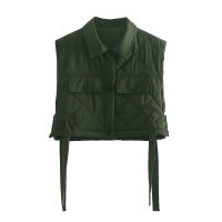 New Women Cropped Gilet Jacket Sleeveless Fashion Casual Streetwear Woman Waistcoat Tops veste femme