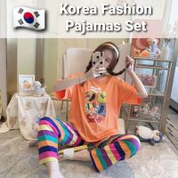 Korea Fesyen Pajamas Perempuan Baju Tidur Wanita Pyjamas Set Plus Size Short Sleeve Womens Ladies Nightwear Pyjamas