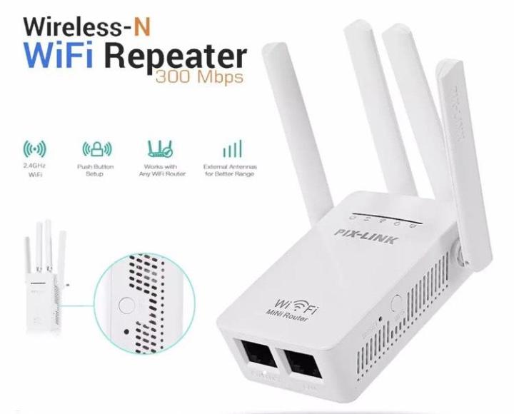 Sp Mobile ตัวรับสัญญาณ Wifi ตัวดูดเพิ่มความแรงสัญญาณไวเลส 300Mbps พร้อม ความแรงเพิ่ม 4 เสาสัญญาณ Wifi Range Extender Wireless Router Repeater Ap |  Lazada.Co.Th