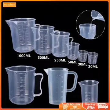 1PC Transparent Plastic Graduated Measuring Cup for Baking Beaker Liquid  Clear Measure Jug Container 30ml /50ml /500ml /1000ml