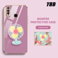 YBD เคสสำหรับ โทรศัพท์แบบเรียบง่ายหรูหรา Vivo Z1 Pro Z5X 2020 Y19 U3 1915 1951 1918 สเตอริโอแบบหมุนได้พัดหลากสีขายึดคลุมทั้งหมดเคสกันกระแทกกล้อง