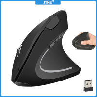 JTKE เมาส์ไร้สายแนวตั้งเมาส์สำหรับเล่นเกมส์ USB เมาส์คอมพิวเตอร์ Ergonomic Desktop เม้าส์แนวตั้ง1600 DPI สำหรับ PC แล็ปท็อป