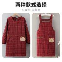 Ms sun back long sleeve cooking apron kitchen Korean fashion paragraphs short thin cotton cloth summer gown