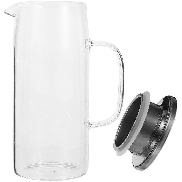 Straight Cold Water Bottle Hot Carafe Pitcher Boiled Jug Glass Lid