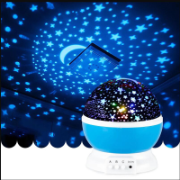 Galaxy Projector Starry Sky หมุน LED Night Light Planetarium ห้องนอนเด็ก Star Night Lights Moon Light Kids Gift Lamp-lihaichao