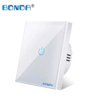 【DT】hot！ BONDA  220V Scratch Resistant Glass Panel 1 Way 1/2/3 Gang Wall Sensor