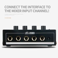 MH400 Ultra Low-Noise 4-Channel Line Mixer สำหรับ Dc 12V Power Adapter ป้องกันแม่เหล็กไฟฟ้าที่ดีประสิทธิภาพต่ำ Dropshipping