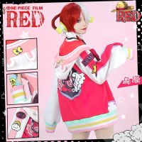 【LZ】✐▨  One Piece UTA Cosplay roupas conjunto para crianças e adultos fantasia peruca e asas peruca traje e asas versão teatro filme vermelho filha de Red