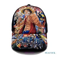 Bbyter ใหม่ หมวกเบสบอล ผ้าฝ้าย พิมพ์ลายอนิเมะ Piece Luffy แฟชั่นสําหรับผู้ชาย และผู้หญิง