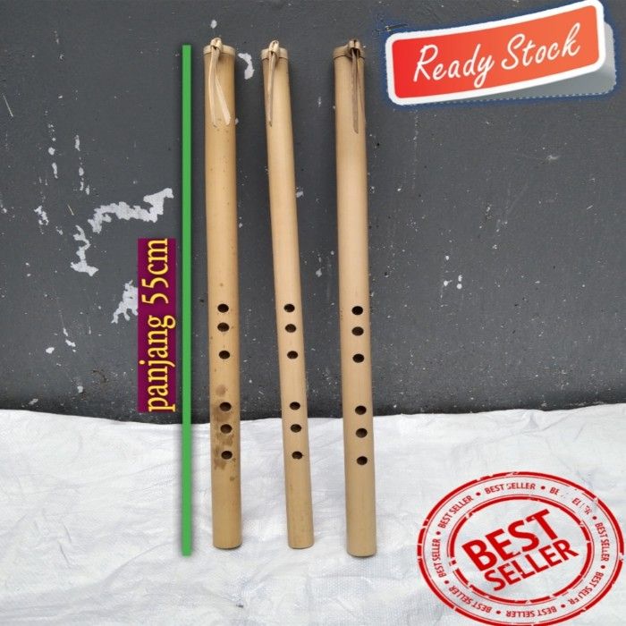 Alat Musik Tradisional Khas Sunda Suling Bambu Lobang 6 Panjang 55cm