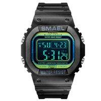 ⌚2023 SMAEL กีฬากลางแจ้งนาฬิกาผู้ชายแบบดิจิตอล LED ผู้หญิง50ม. นาฬิกา Relogio Reloj ลายพรางกันน้ำได้ทุกเพศ