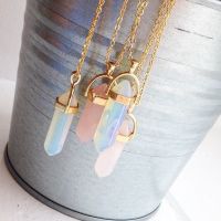 [COD] European and cross-border new personality short bullet pendant necklace crystal stone collarbone