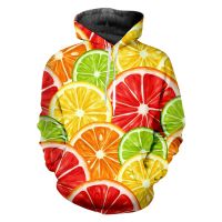 2023 style Strawberries Pineapple Colorful Lemon Men Women  Sweatshirt 3D Fruit Print Hoodie Pullover Streetwear Hoody Tracksuits，can be customization