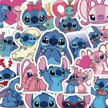 Stitch Stickers for Laptops,50PCS Cartoon Lilo and Stitch Waterproof Vinyl  Decals for Decorate Water Bottle Skateboard Helmet Journal , Cute Stitch