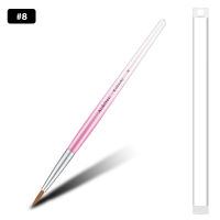 Kolinsky Sable Nail Brush Gradient Pink Metallic Barrel Round Shaped Nail Art Brush for Acrylic Application Manicure Tool #8-#22