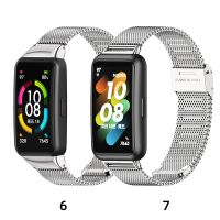 {zhiyun Watchshop}สายรัดสำหรับ Huawei Band 7สายสำหรับ Honor Band 6 Band Watch Fit ใหม่ Fit 2 Pro NFC สายรัดข้อมือสร้อยข้อมือโลหะอุปกรณ์เสริมข้อมือ