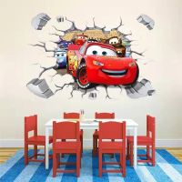 Cool Cartoon Car Wall Stickers for Children Kids Rooms Boys Baby Room Bedroom Decoration 3D Effect Wallpaper Self-adhesive