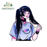 EARLFAMILY 13cm x 12.1cm for Anime Badgirl Anime Car Stickers Personality Air Conditioner Decal Bumper Windshield Car Styling