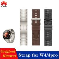 ☏ Oryginalny 22mm pasek do zegarka z prawdziwej skóry dla Huawei Watch 4 pro tytanowy pasek do zegarka gumowa opaska na nadgarstek