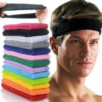 Unisex Sport Cotton Sweatband Headband for Men Women Yoga Hairband Gym Stretch Head Bands Strong Elastic Fitness Basketball Band