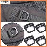 WENKEN 4pcs สีดำสีดำ สายรัดหัวเข็มขัด พลาสติกทำจากพลาสติก 15/20/2538มม. ตัวยึดแถบเลื่อน ที่มีคุณภาพสูง เครื่องมือตั้งแคมป์กลางแจ้ง ชิ้นส่วนกระเป๋ากีฬา