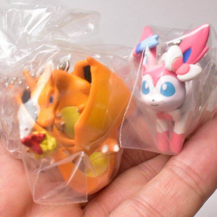 ของเล่นโมเดลผลิตภัณฑ์สำเร็จจี้โปเกมอน-bandai-gashapon-จี้โปเกมอน-pikachu-charizard-sylveon-clefairy-ตุ๊กตาขยับแขนขาได้