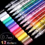 12 COLOR Acrylic Paint Pens Extra Fine Point Acrylic Paint Markers Quick