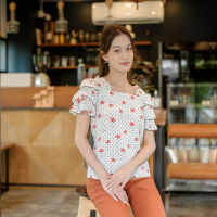 VERONIQA Blouse AM-B888 by AMILA โคโม่ชีราเม้นท์ แขนสั้น IGPU22-4