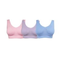 Genie Bra จีนี่บรา บราสวมสบาย ANTIBAC สี PASTEL แพค 3 ตัว