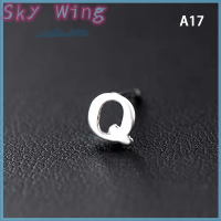 Sky Wing 1คู่สไตล์ INS ต่างหูสตั๊ดตัวอักษรเริ่มต้น26 A-Z ต่างหูชื่อตัวอักษรขนาดเล็กจิ๋วขนาดเล็กเครื่องประดับเจาะแฟชั่นง่ายสำหรับของขวัญผู้หญิง