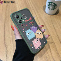 Jizetin เคส Xiaomi Redmi โน๊ต12 5G Xiaomi Poco X5 5G เคสลายการ์ตูนมอนสเตอร์น่ารักเด็กชายเด็กหญิงน่ารักมีน้ำค้างแข็งโปร่งใสสัตว์เคสโทรศัพท์เนื้อแข็งกันกระแทกฝาครอบหลังเต็มตัวเคสป้องกันกล้อง