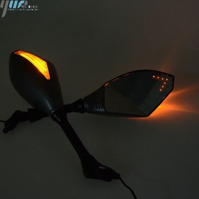 Retroviseur Clignotants Moto For Yamaha YZF R1 R6 FZ1 FZ6 R3 BMW LED Turn Signal Indicators Motorcycle Rearview Side Mirrors