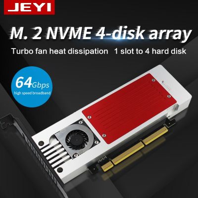 JEYI 4 NVMe PCIe M.2 SSDs อะแดปเตอร์ PCI Express 4.0X16การ์ดสนับสนุน4 X SSD M.2สำหรับ Mac &amp; PC-สนับสนุน Non-Bifurcation MB