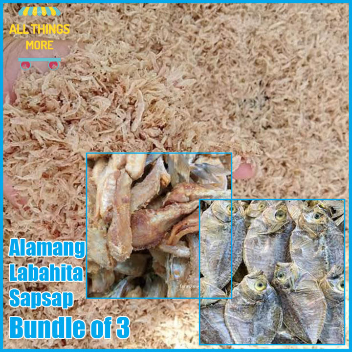 Bundle of 3 Dried Alamang, Labahita and Sapsap freshy dried Unsalted ...