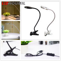 LIZHOUMIL USB Pelindung Mata คลิป LED โคมไฟตั้งโต๊ะพร้อมคอห่านยืดหยุ่นเตียงเด็กตกแต่งโคมไฟ