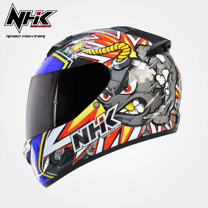 NHK HELMET Race Pro Bomb Full face Single Visor WITH FREE NHK ARM