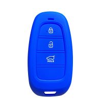 fvdbsdv 2021 New Silicone 3 Button Remote Key Cover Shell for Hyundai Tucson Sonata Auto Accessories Car Key Case Protection Keychain