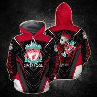 （ALL IN STOCK XZX）  3D Printed Hoodies Liverpool Football Personality Hoodies Printed Men Women 27  (Free customized name logo for private chat, can be changed with or without zipper)