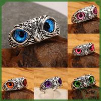 XIEKE คู่รัก Retro Animal Style ของขวัญ Statement Ring Open Adjustable Vintage Ring Owl Eye