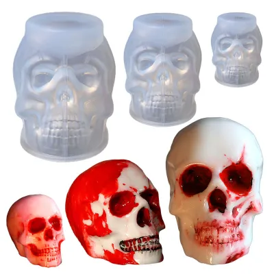 Scar Face DIY Home Decoration Handmade Halloween Silicone Mold Skull Candle Mold Epoxy