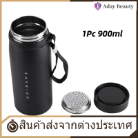 【ราคาถูก】1Pc 900Ml เหล็กสแตนเลสน้ำถ้วยน้ำร้อนน้ำสแตนเลสถ้วยชากาแฟ Travel ขวดน้ำดื่ม (สีฟ้า)