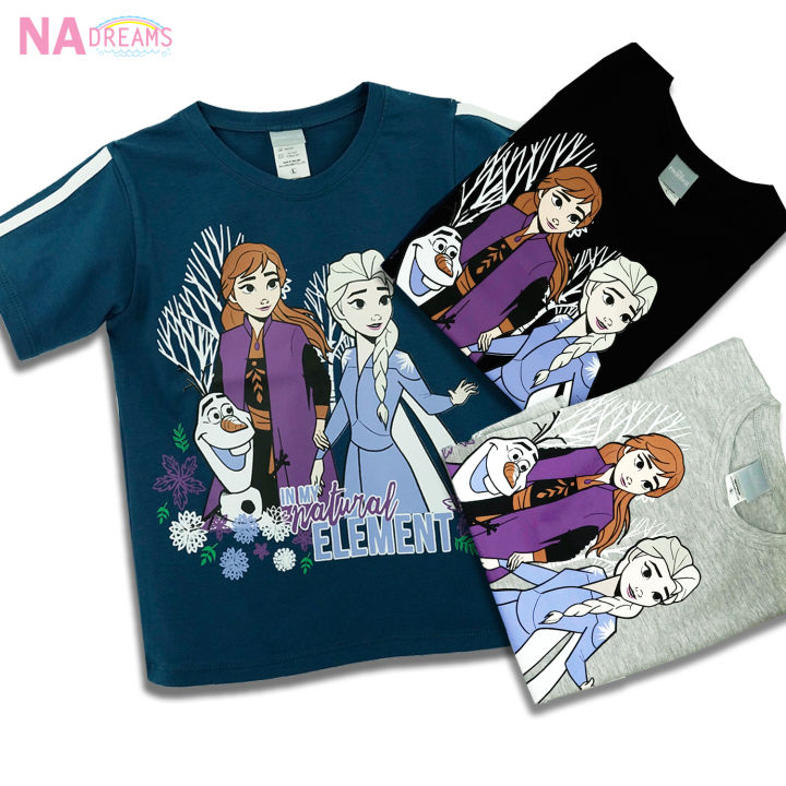 disney-เสื้อยืดคอกลม-เด็กเล็ก-frozen-โฟเซ่น-ผ้า-cotton-ผสม-spandex-เสื้อยืด-คอกลม-เสื้อคอกลม-nadreams