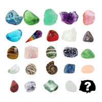 Crystal Advent Calendar Rocks 24 Grids Gemstone Ore Green Gift Box Christmas Props Blind Box Learning Surprise Gift for Kid