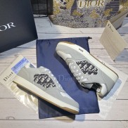 Giày Thể Thao DIOR B27 LOW TOP CALF PERFO Grey White and Black Dior Oblique