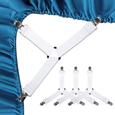 BedSheet 4Pcs/set Elastic Bed Sheet Strong Clip Grippers Bed Sheet Adjustable Bed Sheet Clip Bed sheet Belt Fastener Mattress