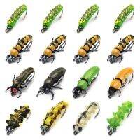 【hot】☼ Fly Fishing Flies Set 16pcs Larvae Beetle Dry Insect for PikeTrout kit flyfishing