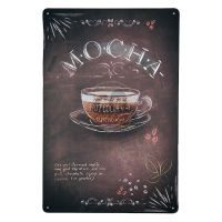 ป้ายสังกะสีวินเทจ Mocha Coffee, ขนาด 20x30 ซม