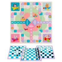 Flying Chess Board Game Wooden Checkers Game 4 in 1 Chess Game Flying Chess Gobang Chess Checkers Chess Family Game Toy for Children Adults enjoyable