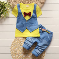 IENENS Summer Boys Clothing Sets 0-4 Years Baby Casual Outfits 2PCS Kids Short Sleeves Tees + Shorts Children Clothes School Suits