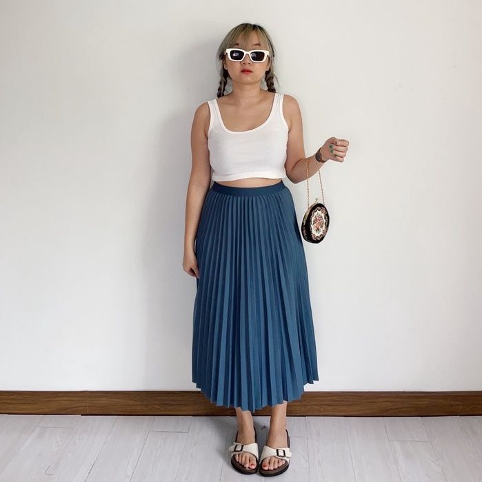 super-pleated-skirt-i-กระโปรงพลีทยาว-กระโปรงอัดพลีทจับจีบสวยแน่น-กระโปรงพลีทผ้าหนาไม่โปร่งแสงใส่สบาย